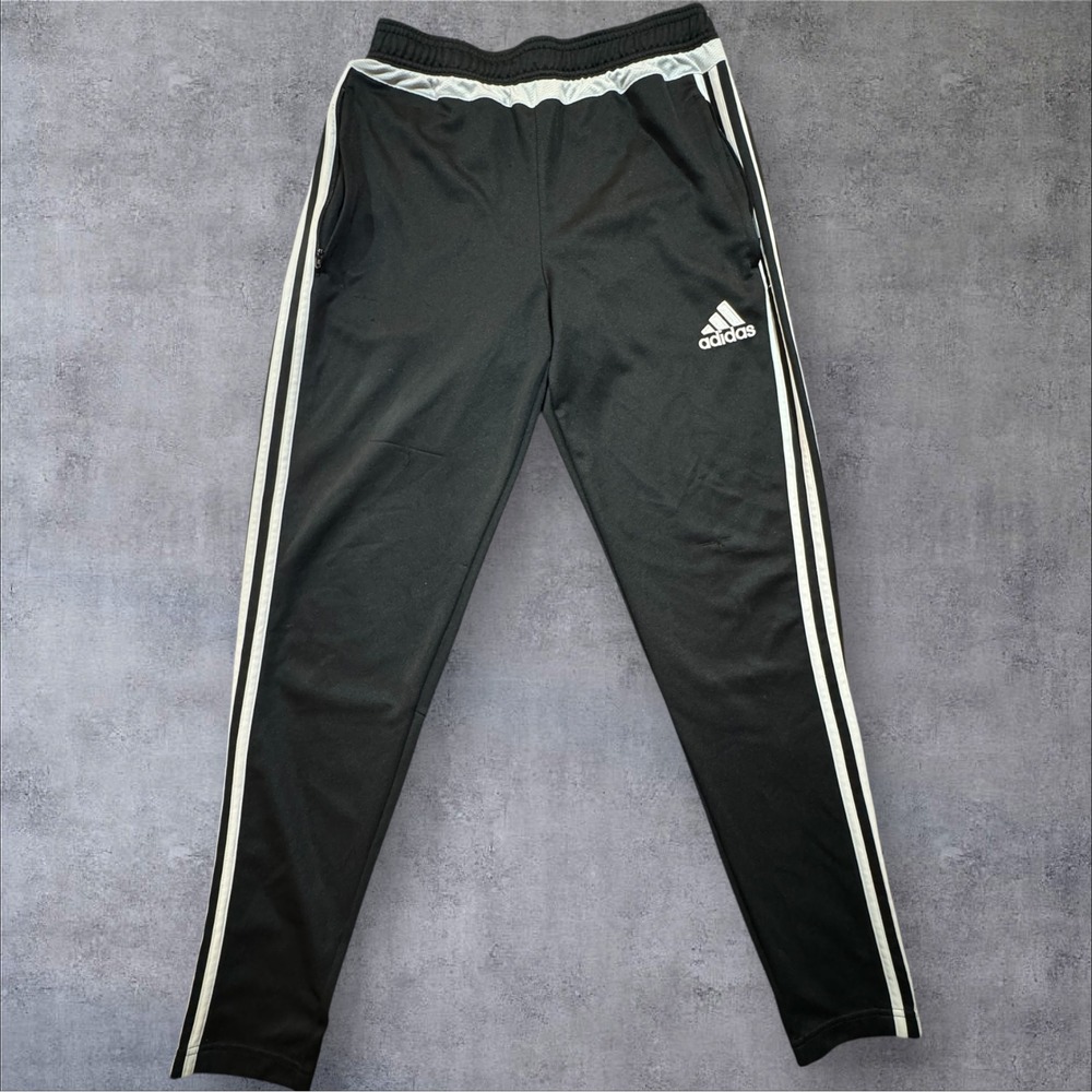 Adidas Climacool Track Pants M Black White Striped Athletic Soccer Zip Ankle